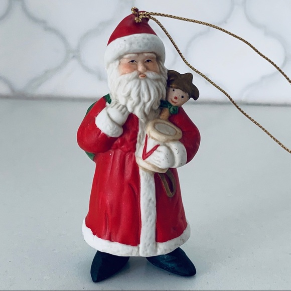 Ceramic Handpainted Santa Ornament - Picture 1 of 7